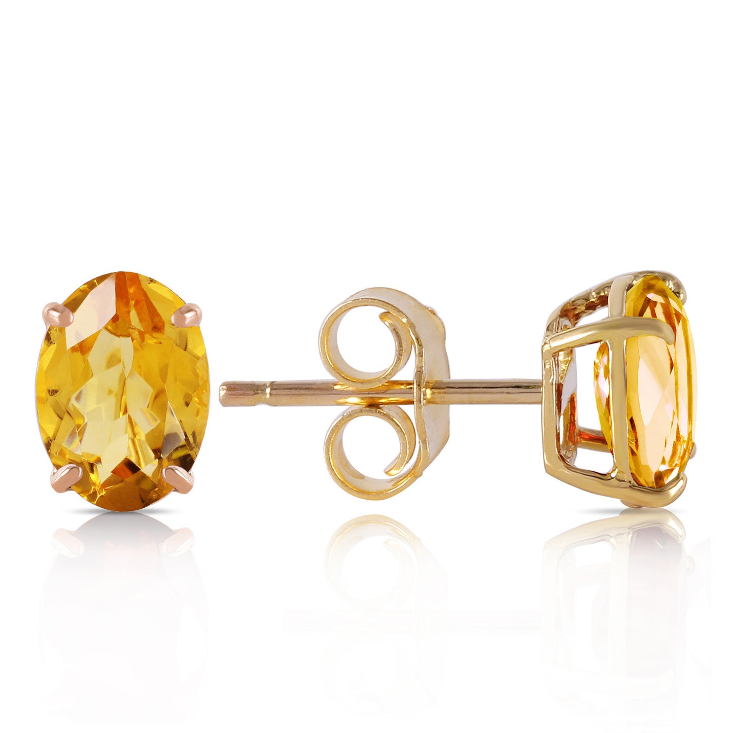 Tranquil Moon Citrine Stud Earrings