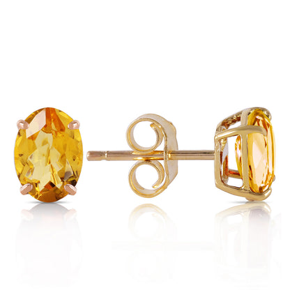 Tranquil Moon Citrine Stud Earrings