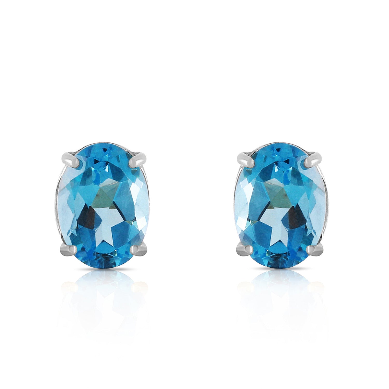 Tranquil Moon Blue Topaz Stud Earrings