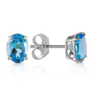 Tranquil Moon Blue Topaz Stud Earrings