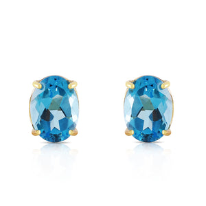 Tranquil Moon Blue Topaz Stud Earrings