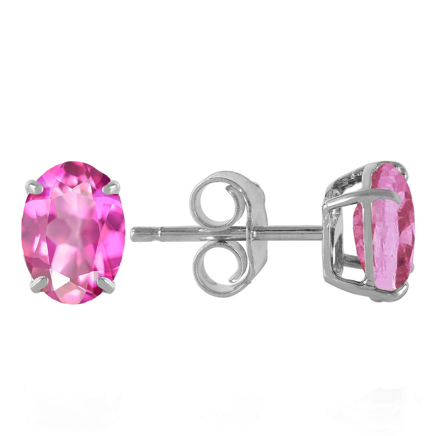 Tranquil Moon Pink Topaz Stud Earrings