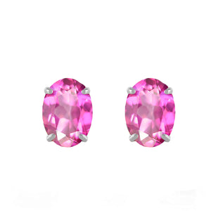 Tranquil Moon Pink Topaz Stud Earrings