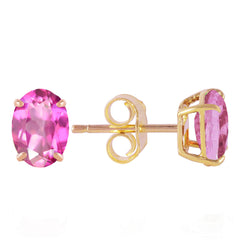 Tranquil Moon Pink Topaz Stud Earrings