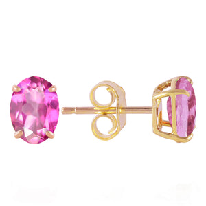 Tranquil Moon Pink Topaz Stud Earrings
