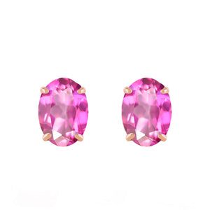 Tranquil Moon Pink Topaz Stud Earrings