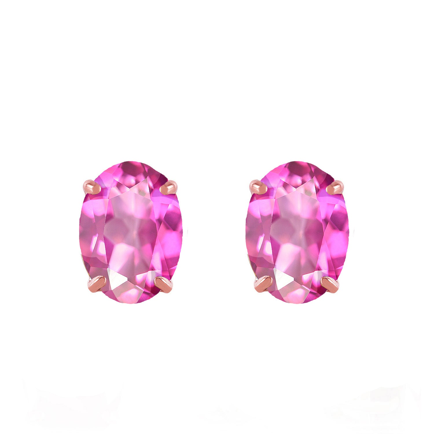 Tranquil Moon Pink Topaz Stud Earrings