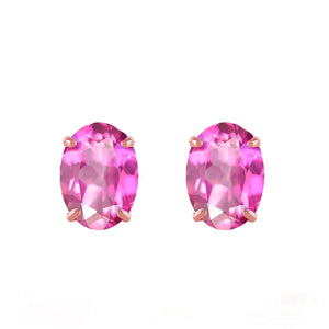 Tranquil Moon Pink Topaz Stud Earrings