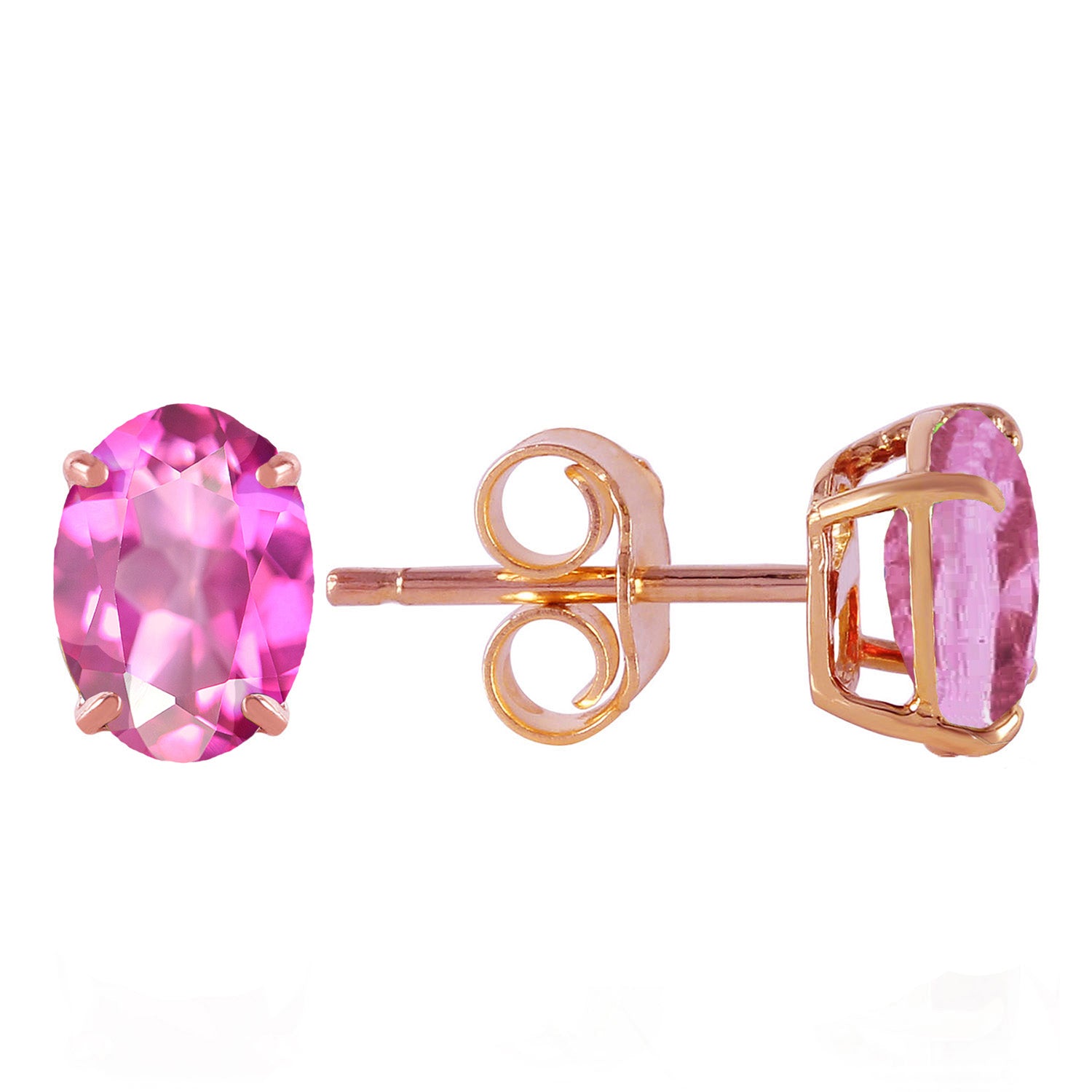 Tranquil Moon Pink Topaz Stud Earrings