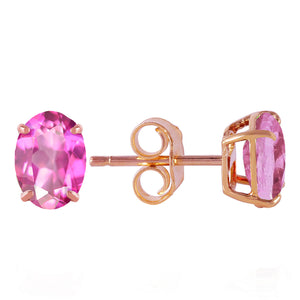 Tranquil Moon Pink Topaz Stud Earrings