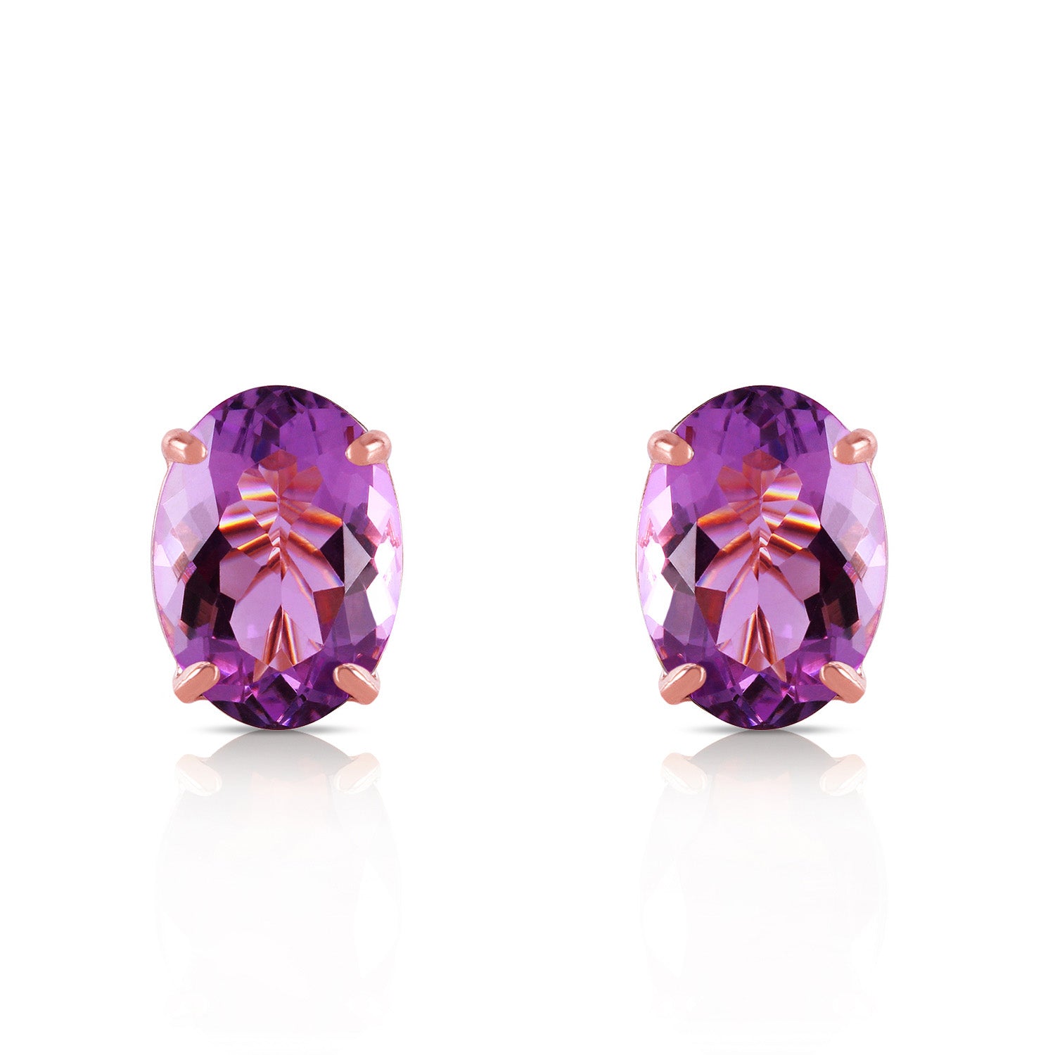 Tranquil Moon Amethyst Stud Earrings