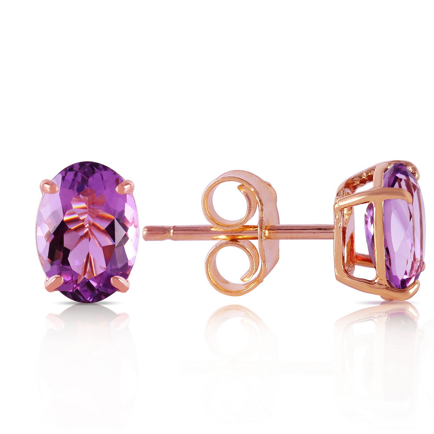 Tranquil Moon Amethyst Stud Earrings
