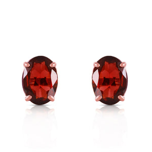 Tranquil Moon Garnet Stud Earrings