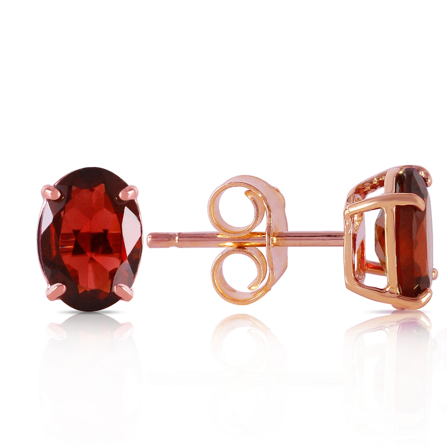 Tranquil Moon Garnet Stud Earrings