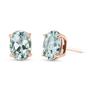 Tranquil Moon Aquamarine Stud Earrings