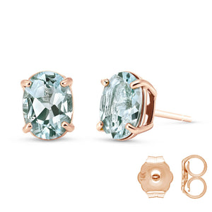 Tranquil Moon Aquamarine Stud Earrings