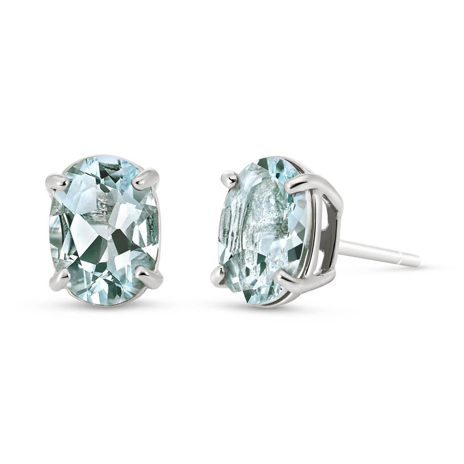 Tranquil Moon Aquamarine Stud Earrings