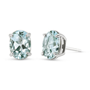 Tranquil Moon Aquamarine Stud Earrings