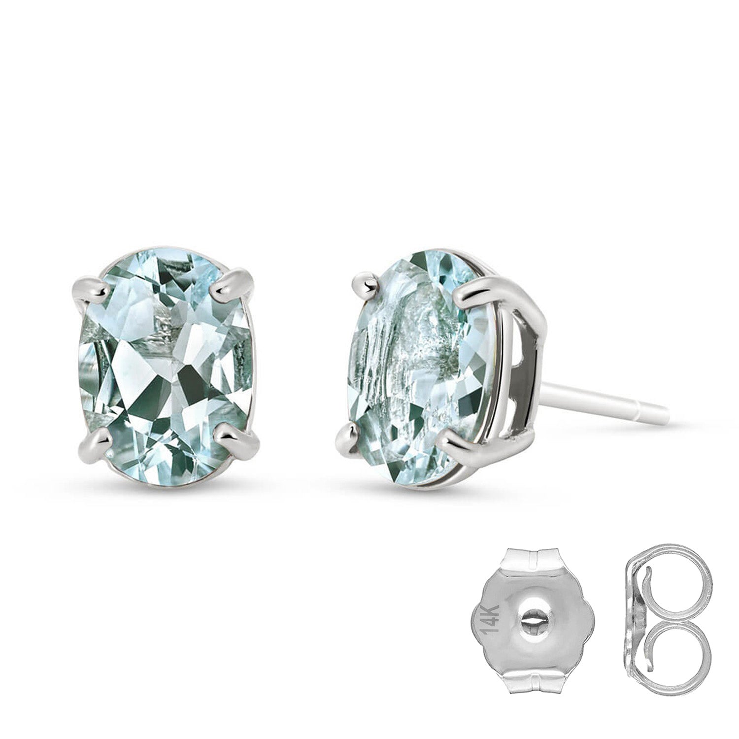 Tranquil Moon Aquamarine Stud Earrings