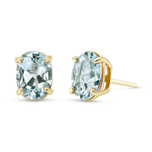Tranquil Moon Aquamarine Stud Earrings