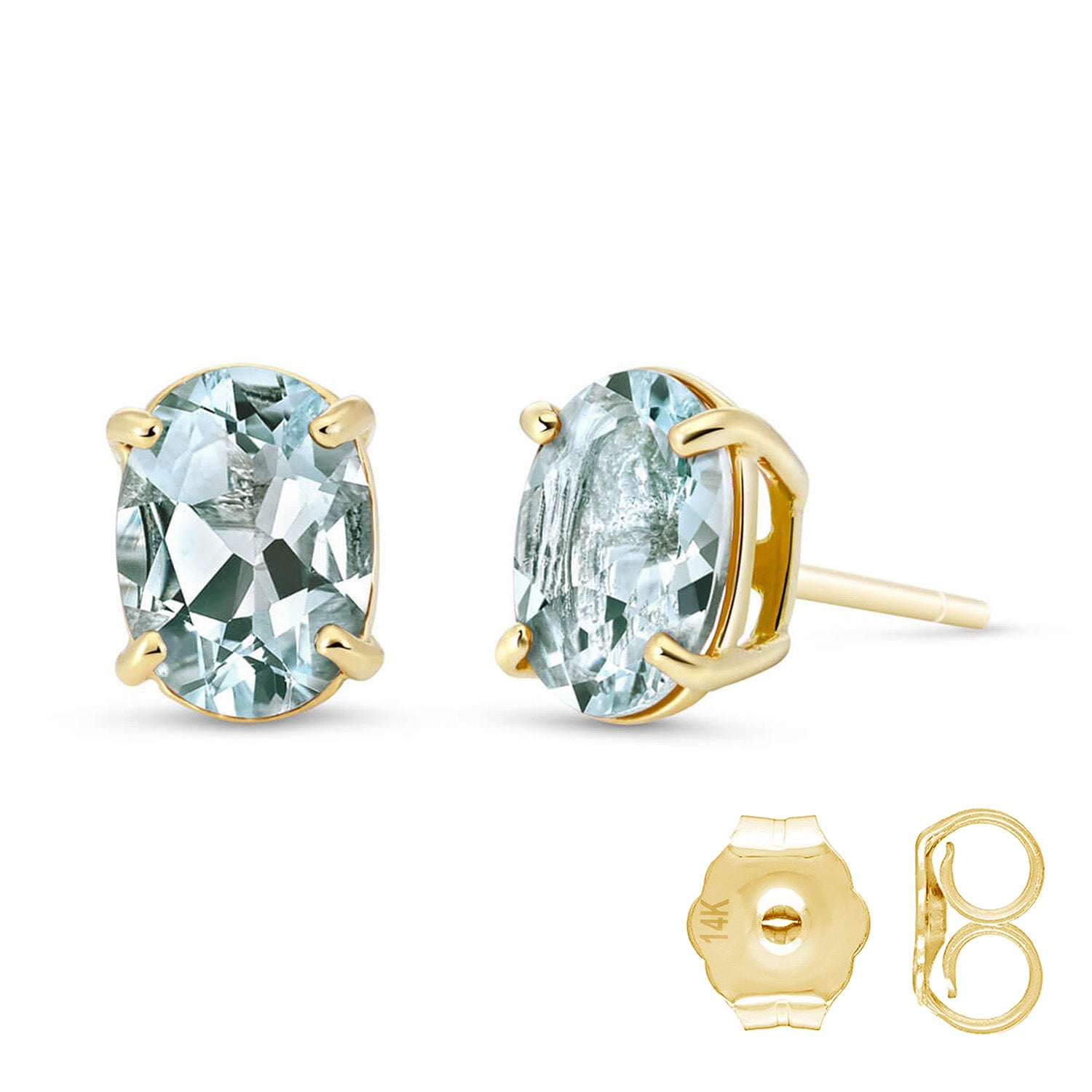 Tranquil Moon Aquamarine Stud Earrings