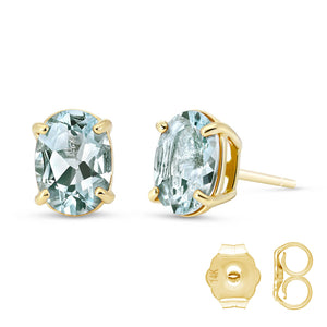 Tranquil Moon Aquamarine Stud Earrings