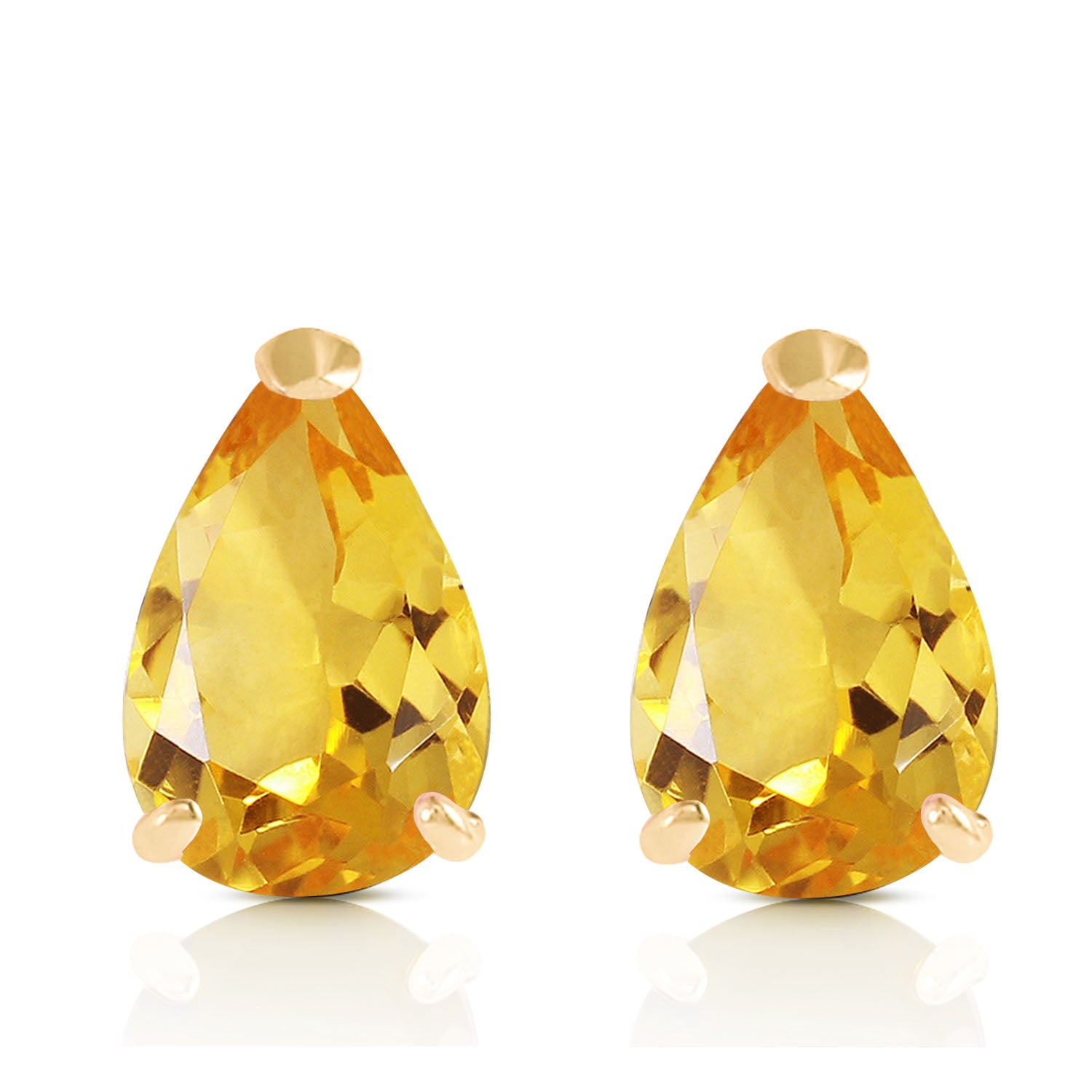Gleaming Pear Citrine Earrings