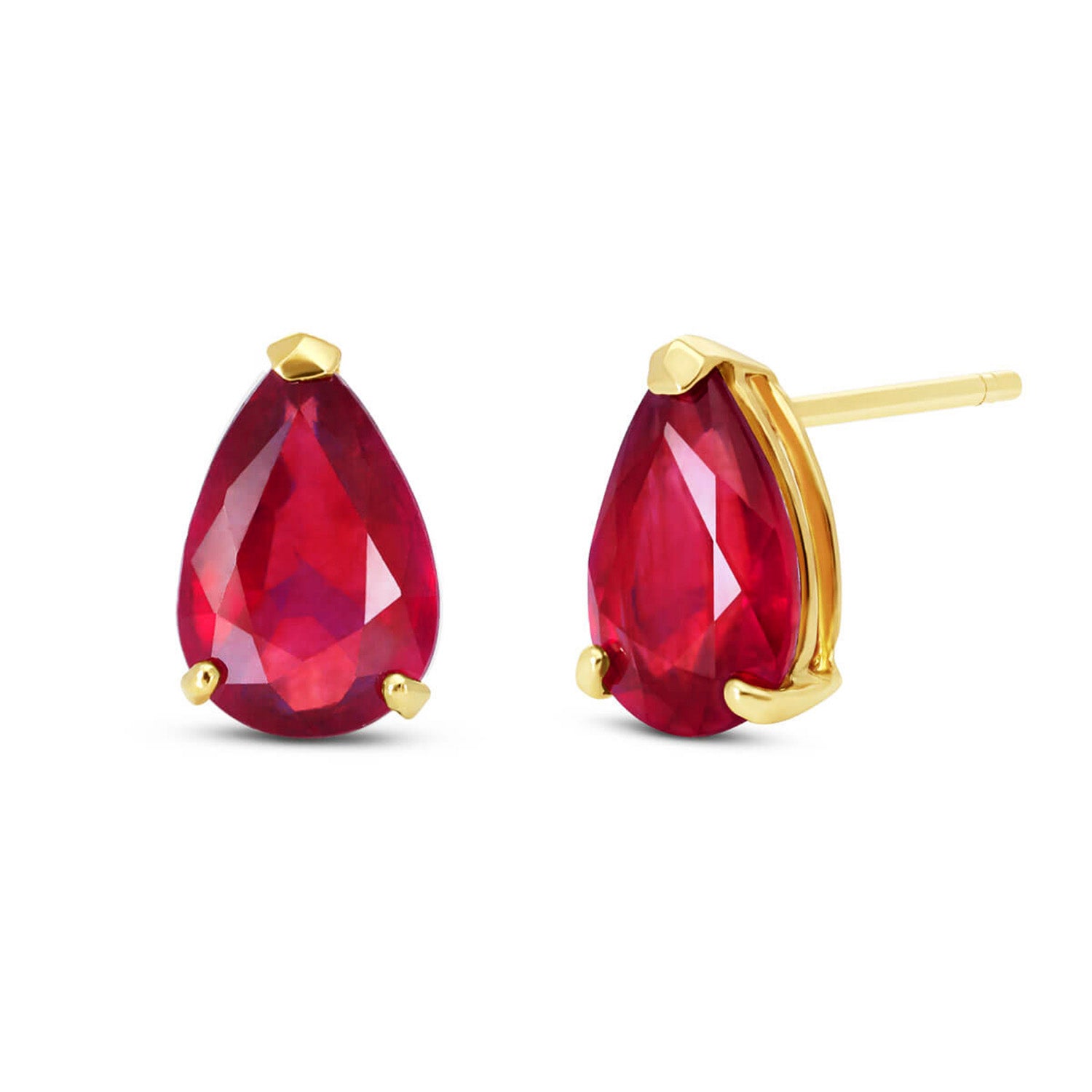 Gleaming Pear Ruby Earrings