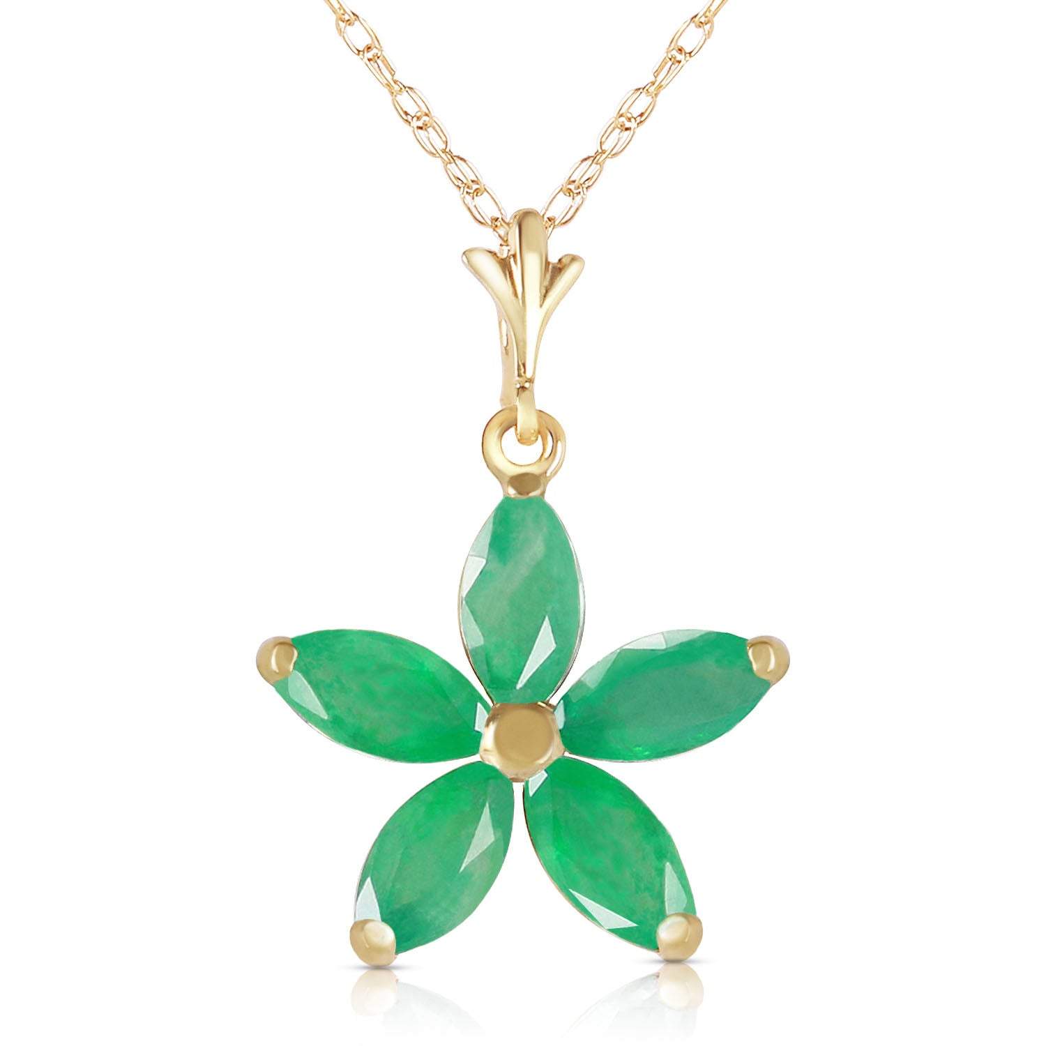 Radiant Petal Emerald Necklace