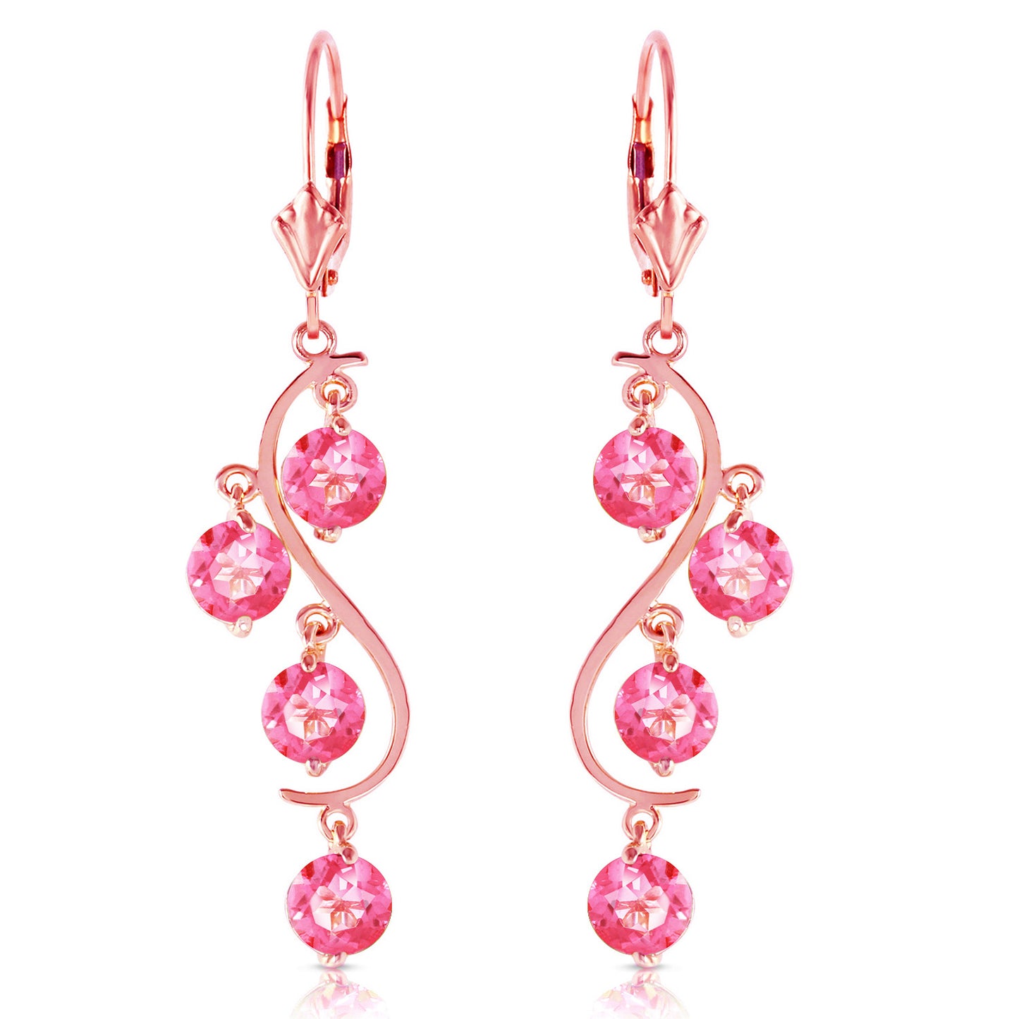 Whispering Tiers Pink Topaz Earrings