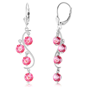 Radiant Drops Pink Topaz Leverback Earrings