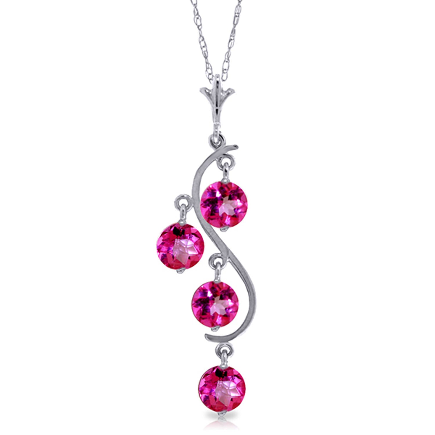 Radiant Drops Pink Topaz Necklace