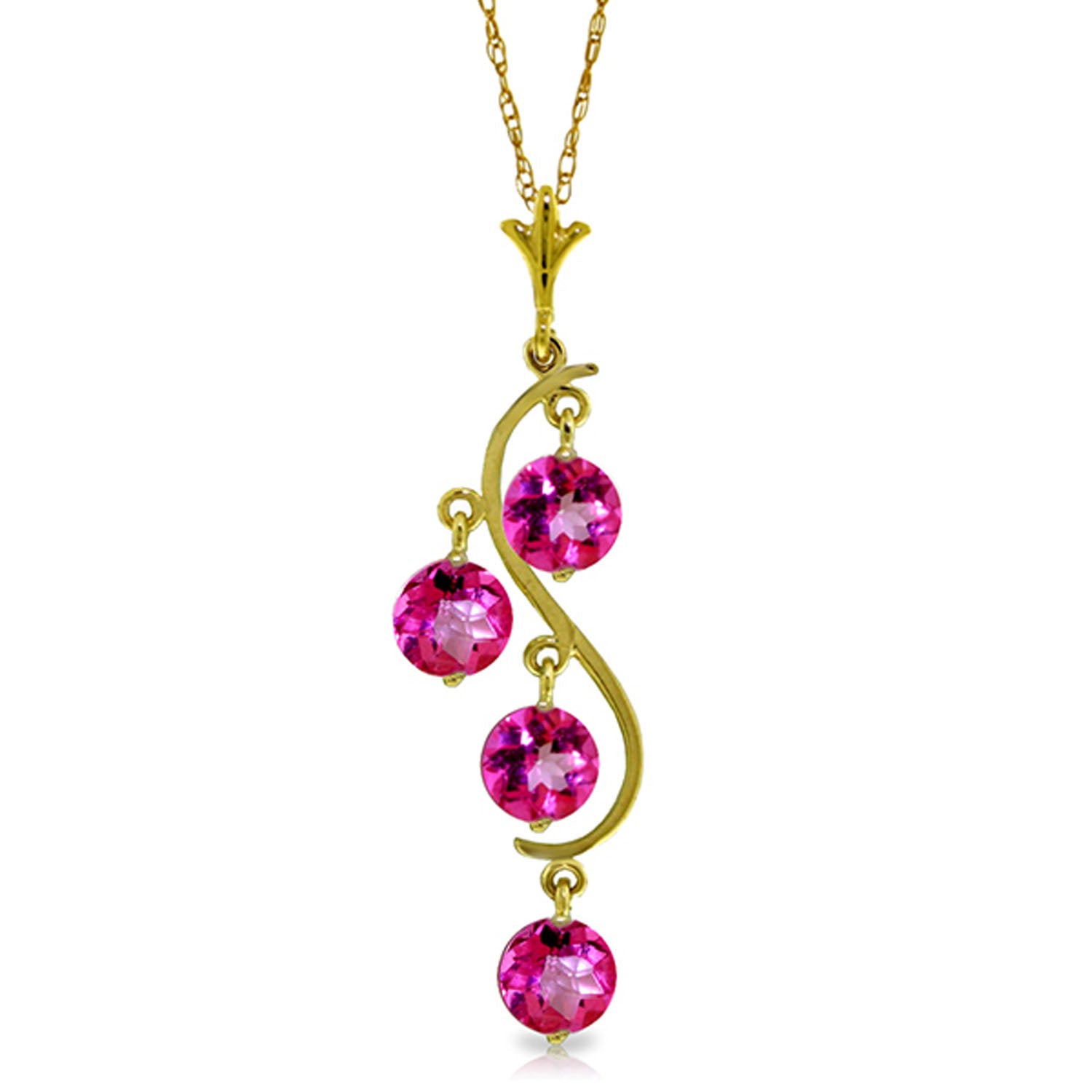 Radiant Drops Pink Topaz Necklace