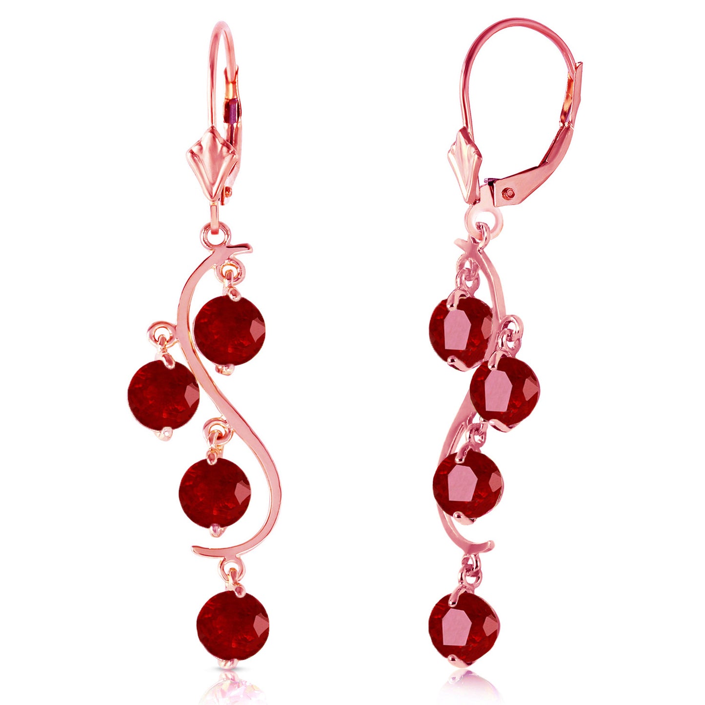 Whispering Tiers Ruby Earrings
