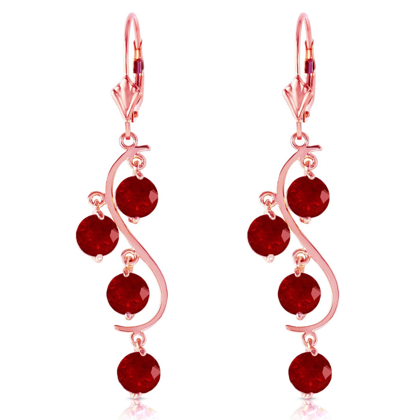 Whispering Tiers Ruby Earrings
