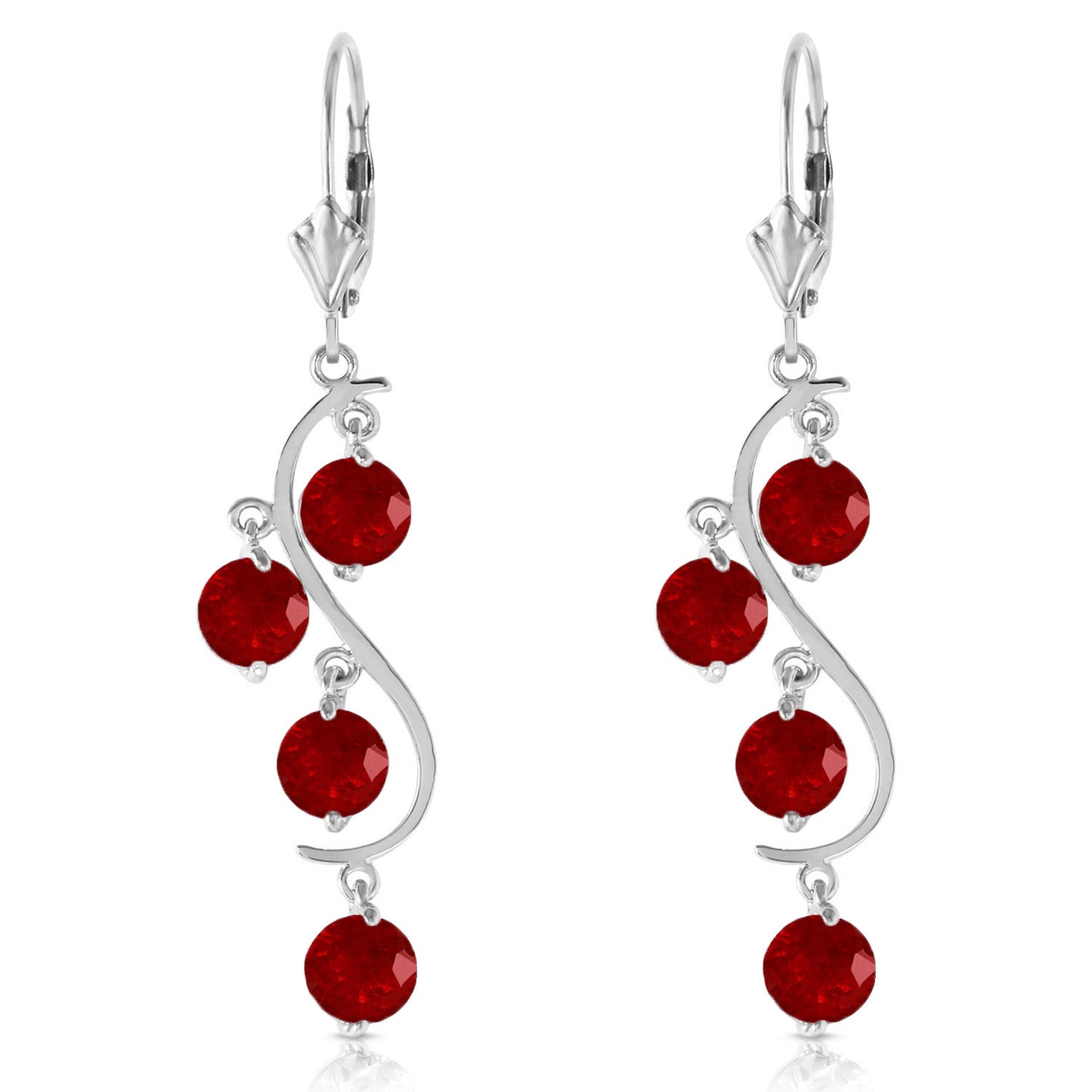 Whispering Tiers Ruby Earrings