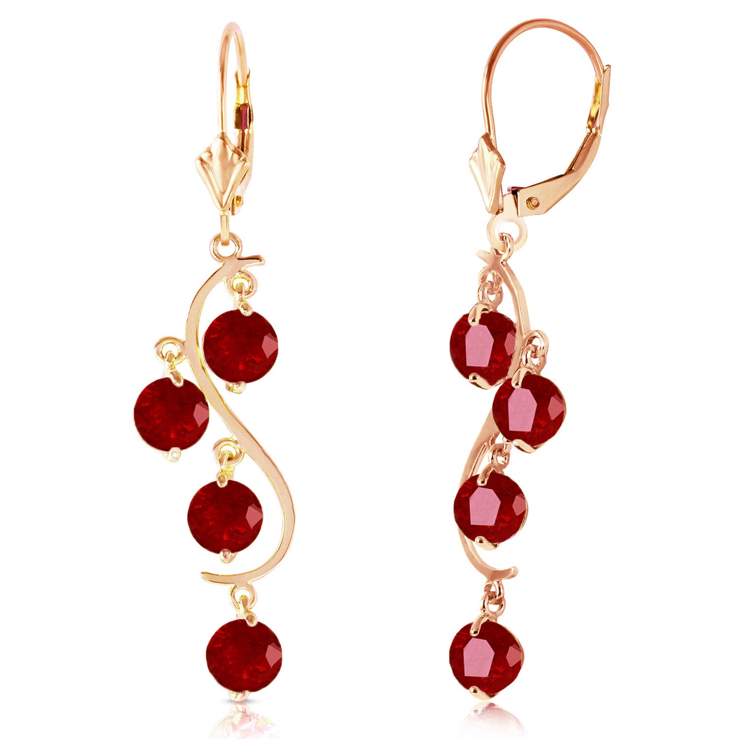 Radiant Drops Ruby Leverback Earrings