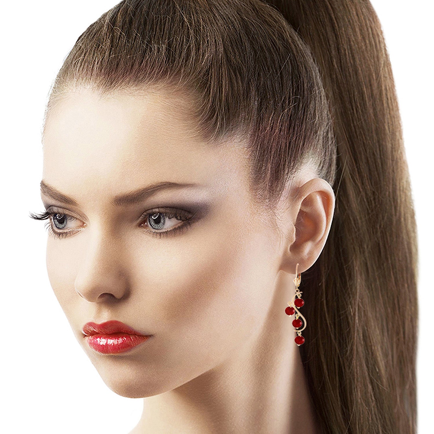 Radiant Drops Ruby Leverback Earrings