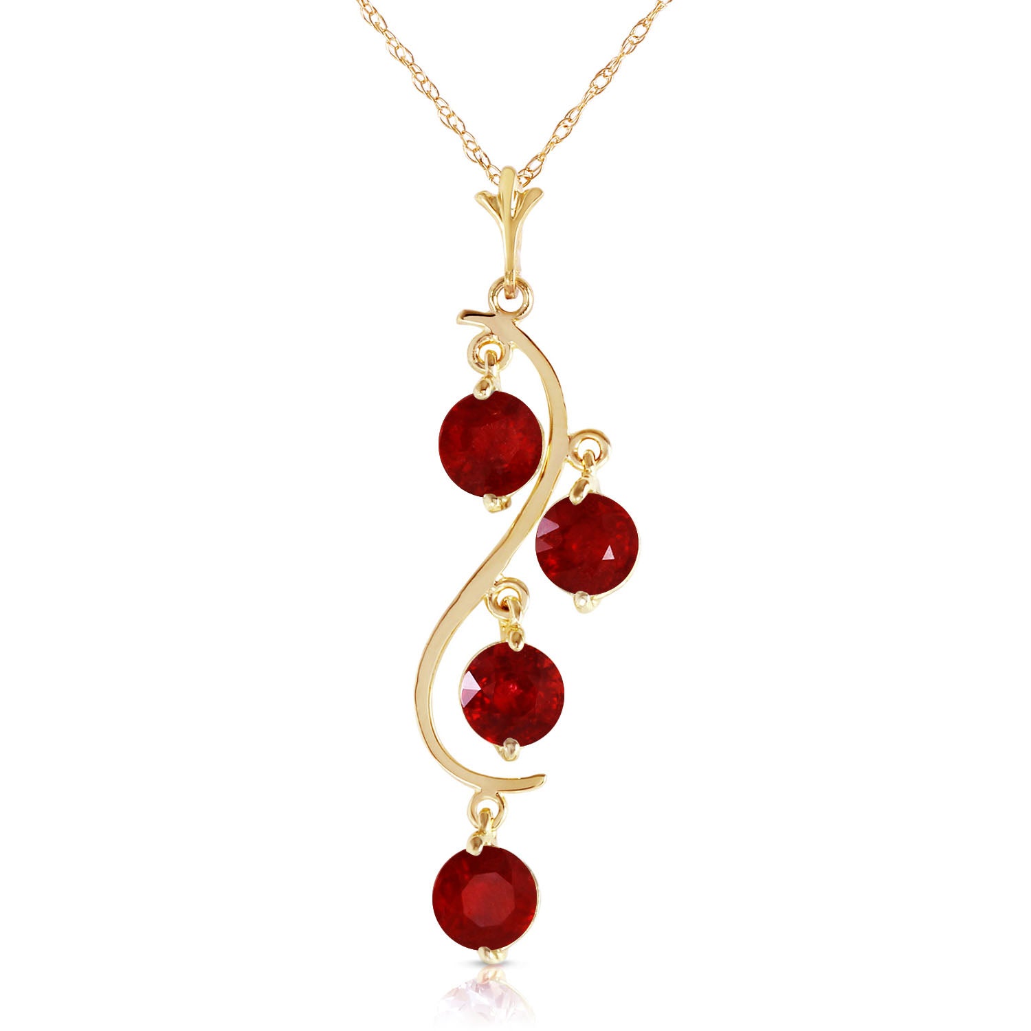 Radiant Drops Ruby Necklace