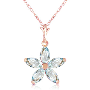 Radiant Petal Aquamarine Necklace