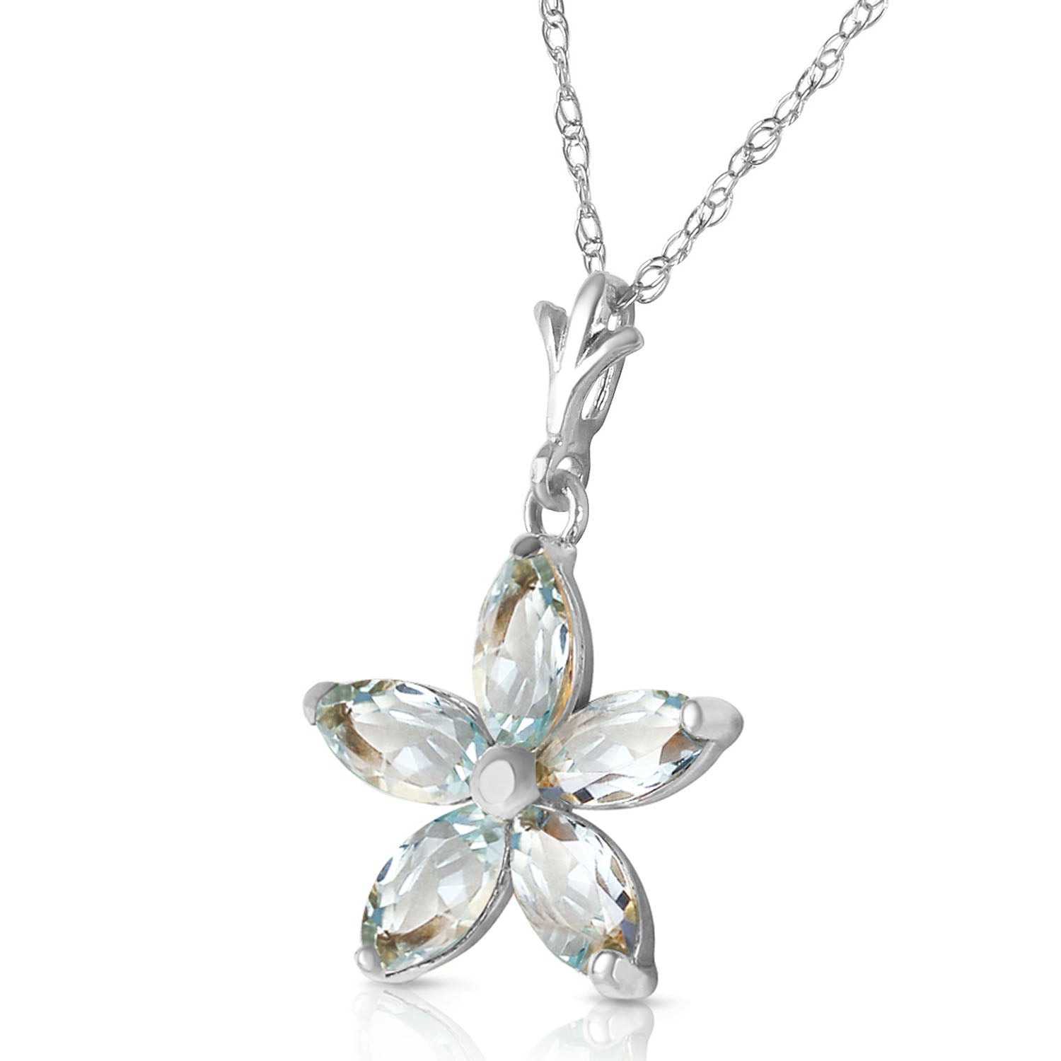 Radiant Petal Aquamarine Necklace
