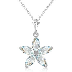 Radiant Petal Aquamarine Necklace