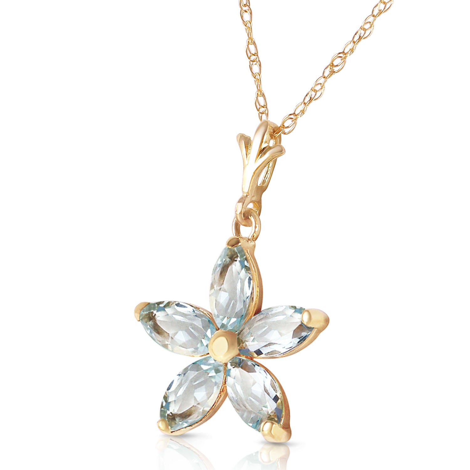 Radiant Petal Aquamarine Necklace