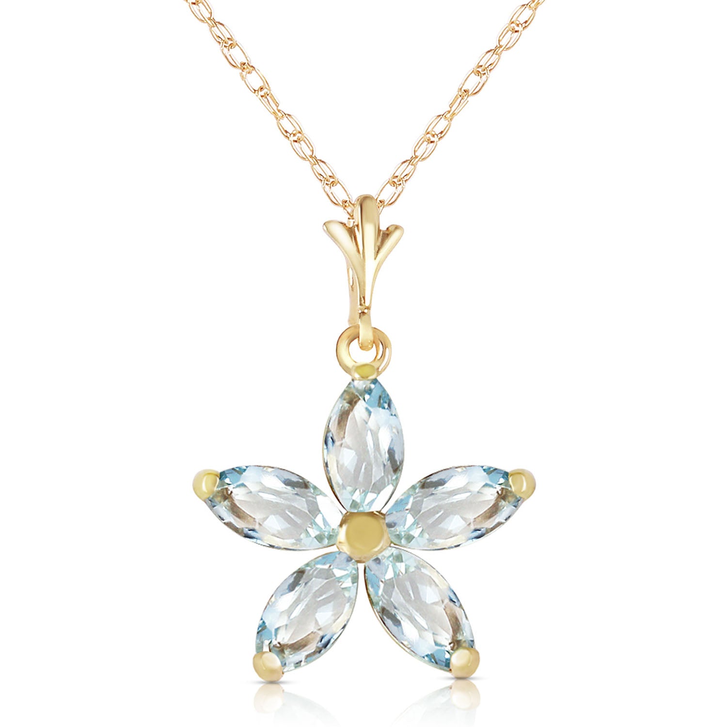 Radiant Petal Aquamarine Necklace