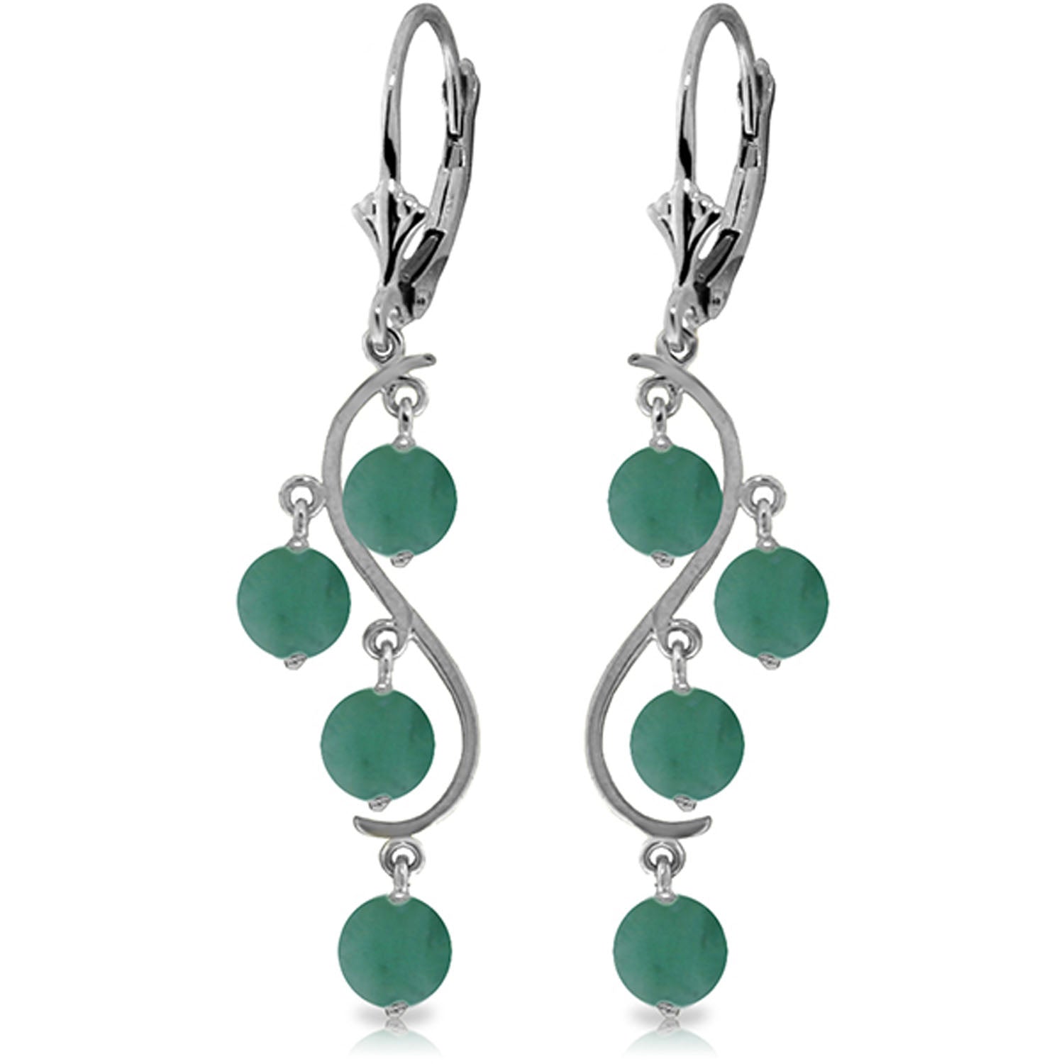 Radiant Drops Emerald Leverback Earrings