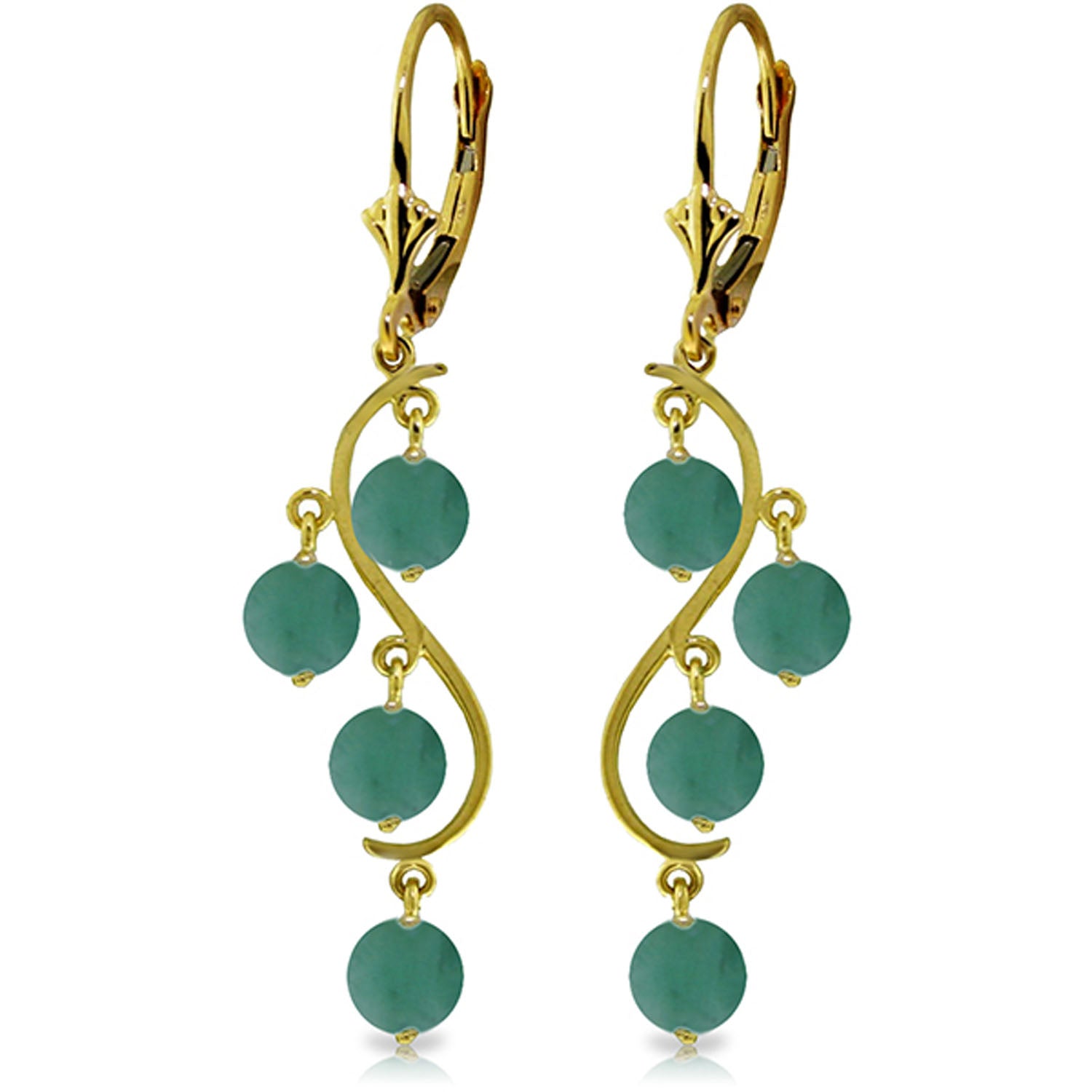 Radiant Drops Emerald Leverback Earrings