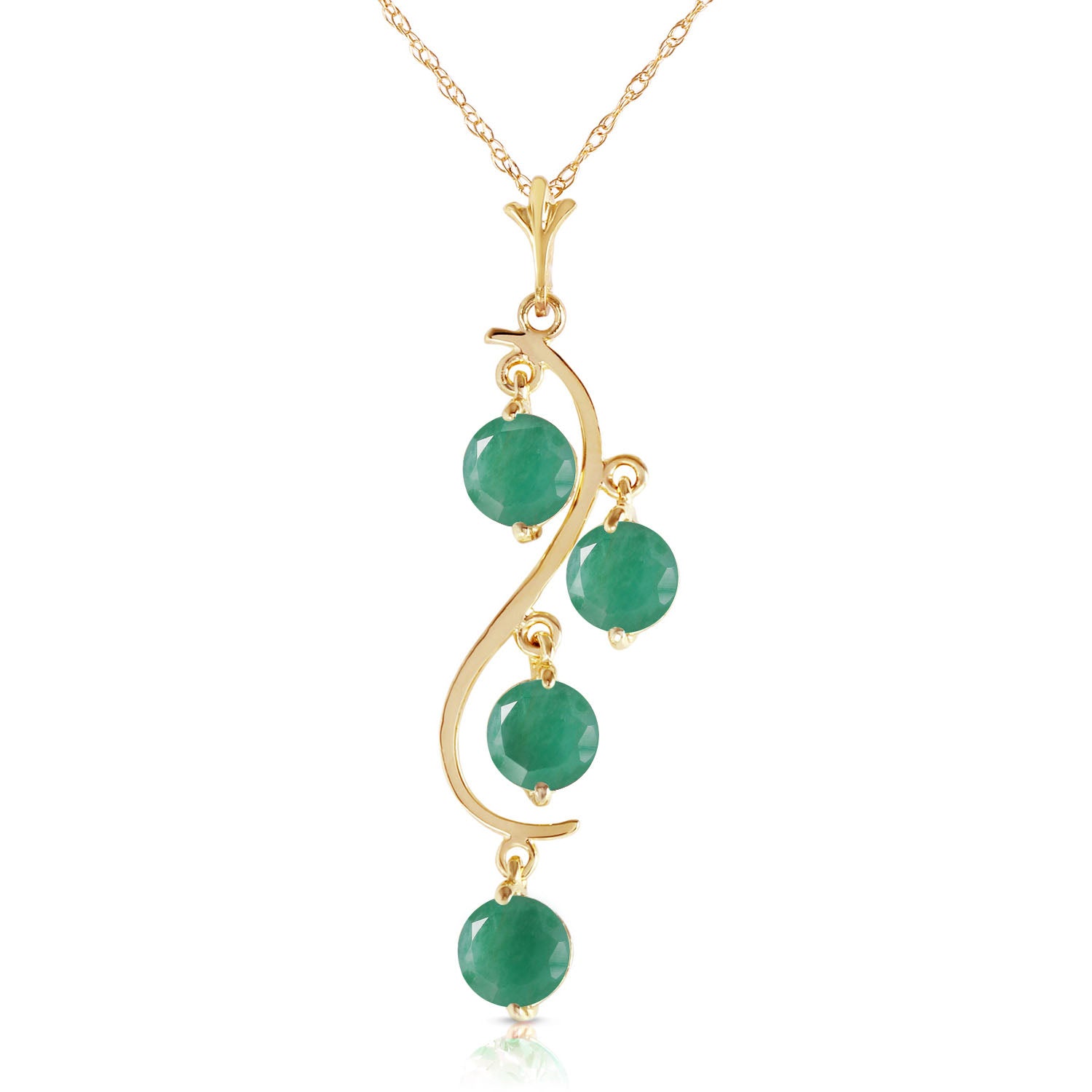 Radiant Drops Emerald Necklace