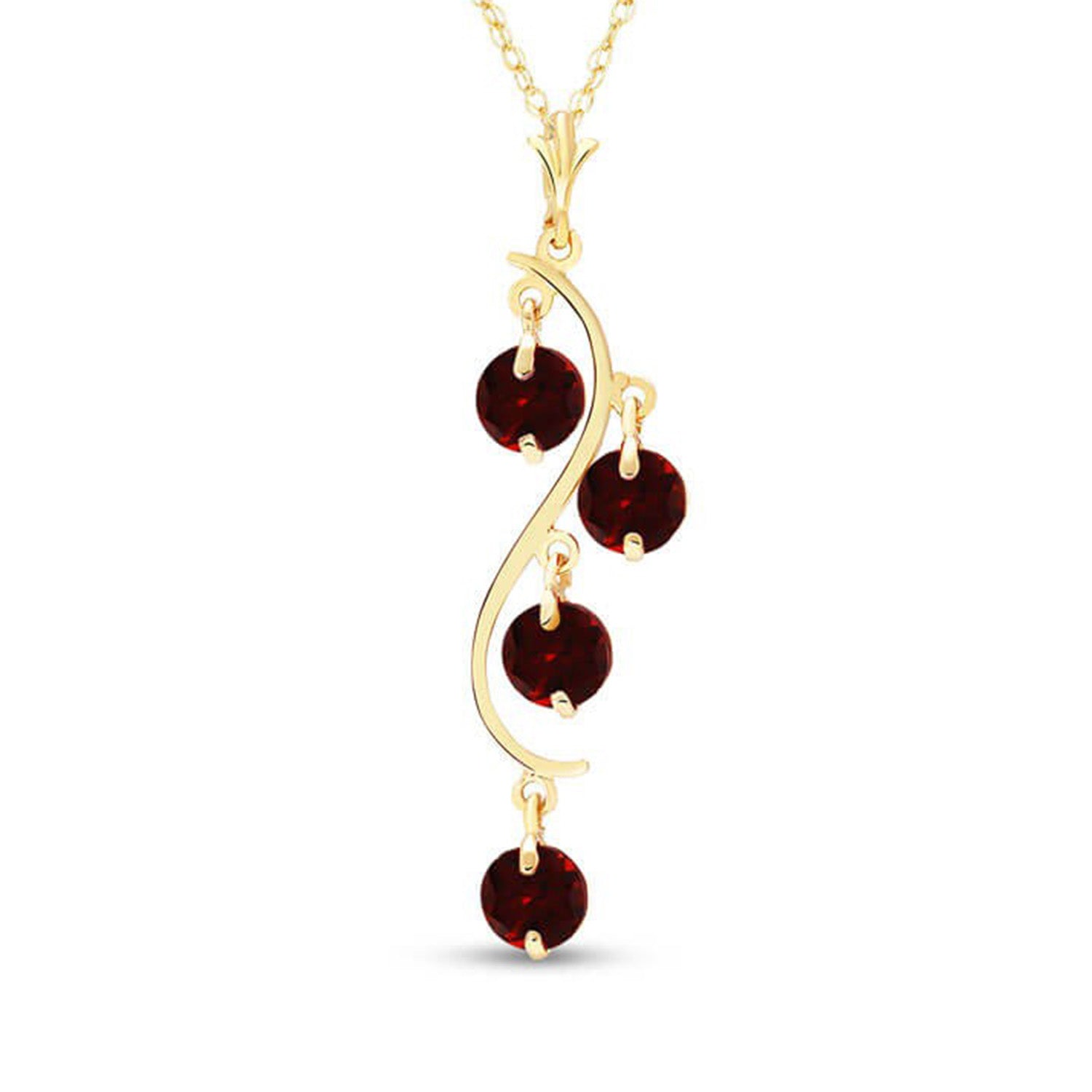 Radiant Drops Garnet Necklace