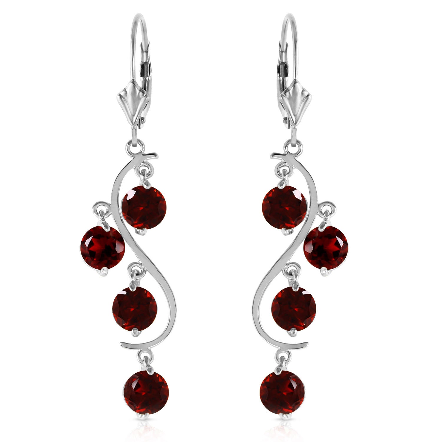 Radiant Drops Garnet Leverback Earrings