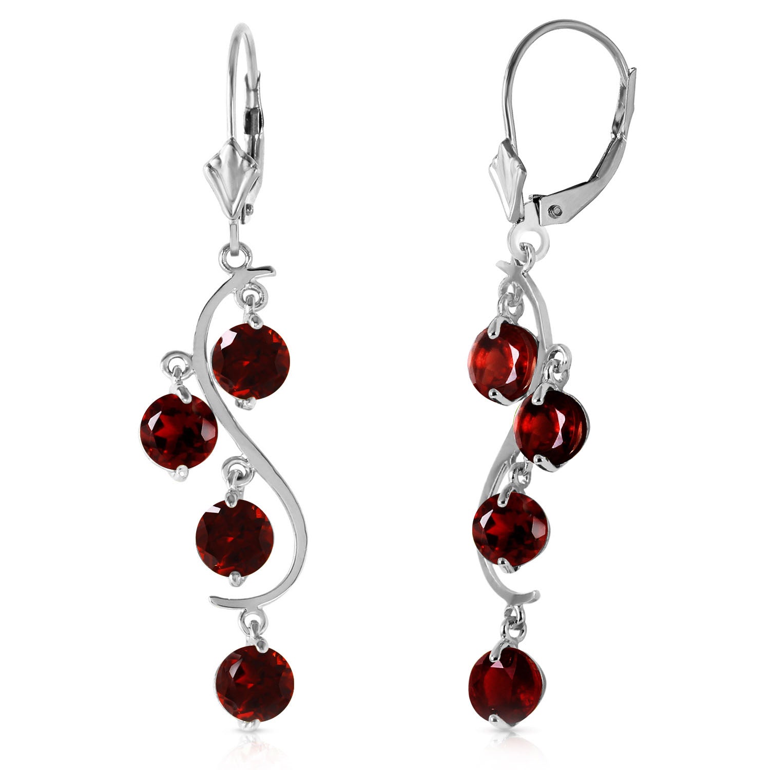 Radiant Drops Garnet Leverback Earrings